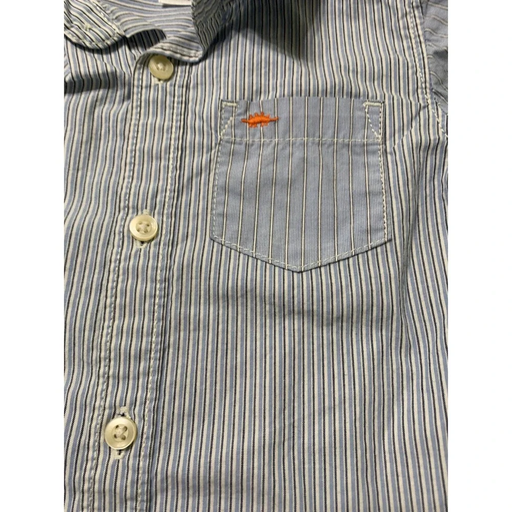 Carters Toddler Button Down Shirts Lot‎ of 2 Plaid Striped 12M 18M Blue Yellow